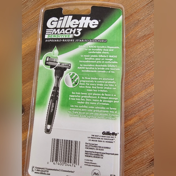 NEW GILLETTE Mach 3 Sensitive Razors, 5 Packs of 3 - Picture 3 of 3